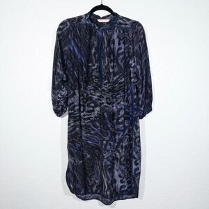 Rebecca Taylor Blue Animal Print Silk Dress‎ Size 6